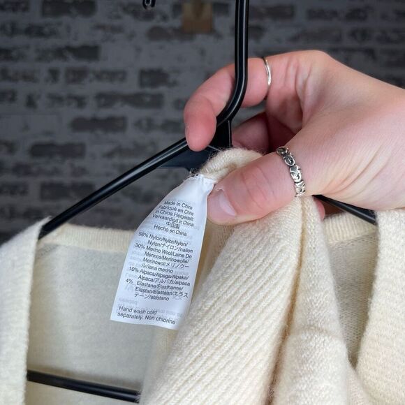 Madewell | women cream merino wool alpaca cardigan sweater - Picture 4 of 10